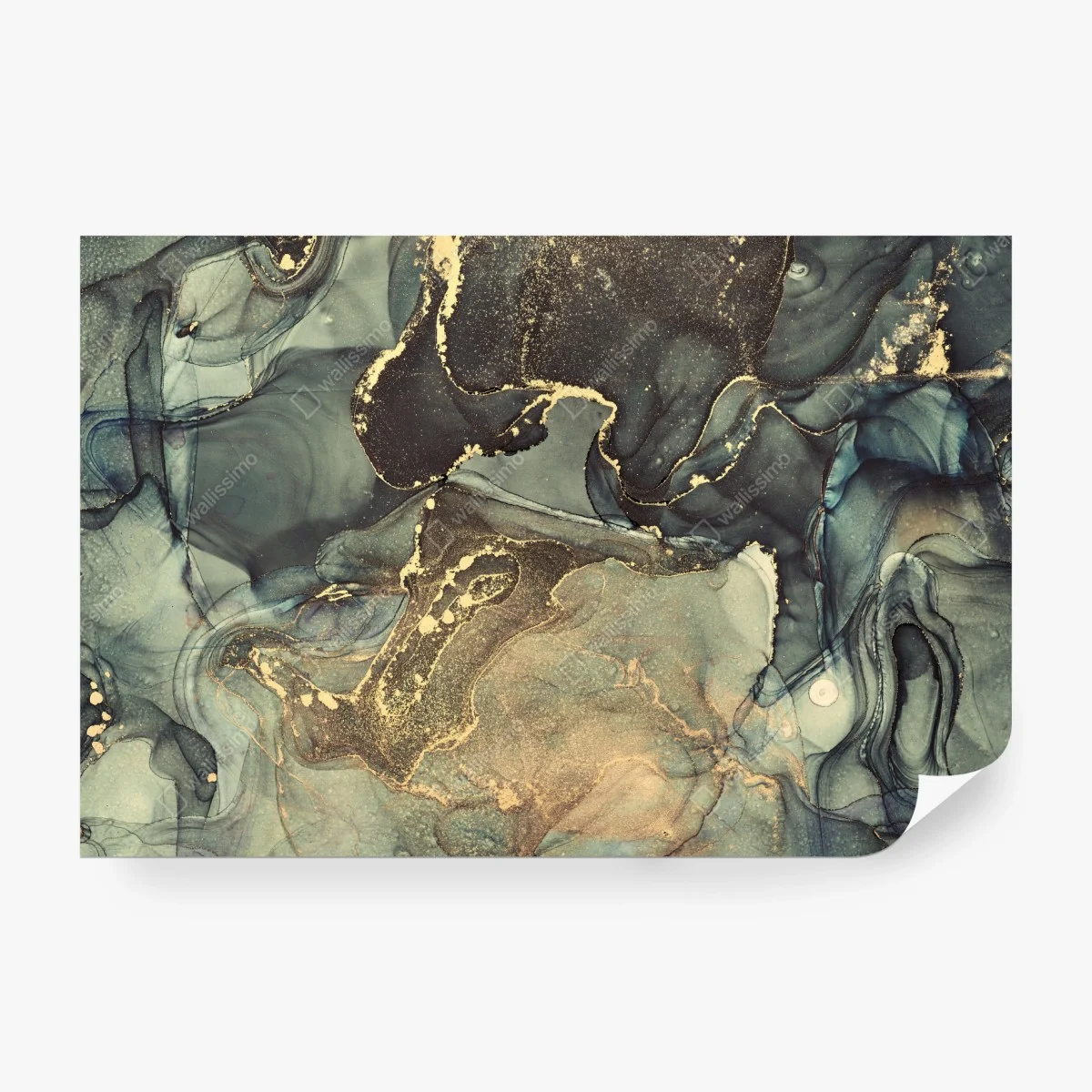 Carta da parati astratto fluido con riflessi dorati • Wallissimo® Carta da parati astratto fluido con riflessi dorati • Wallissimo®