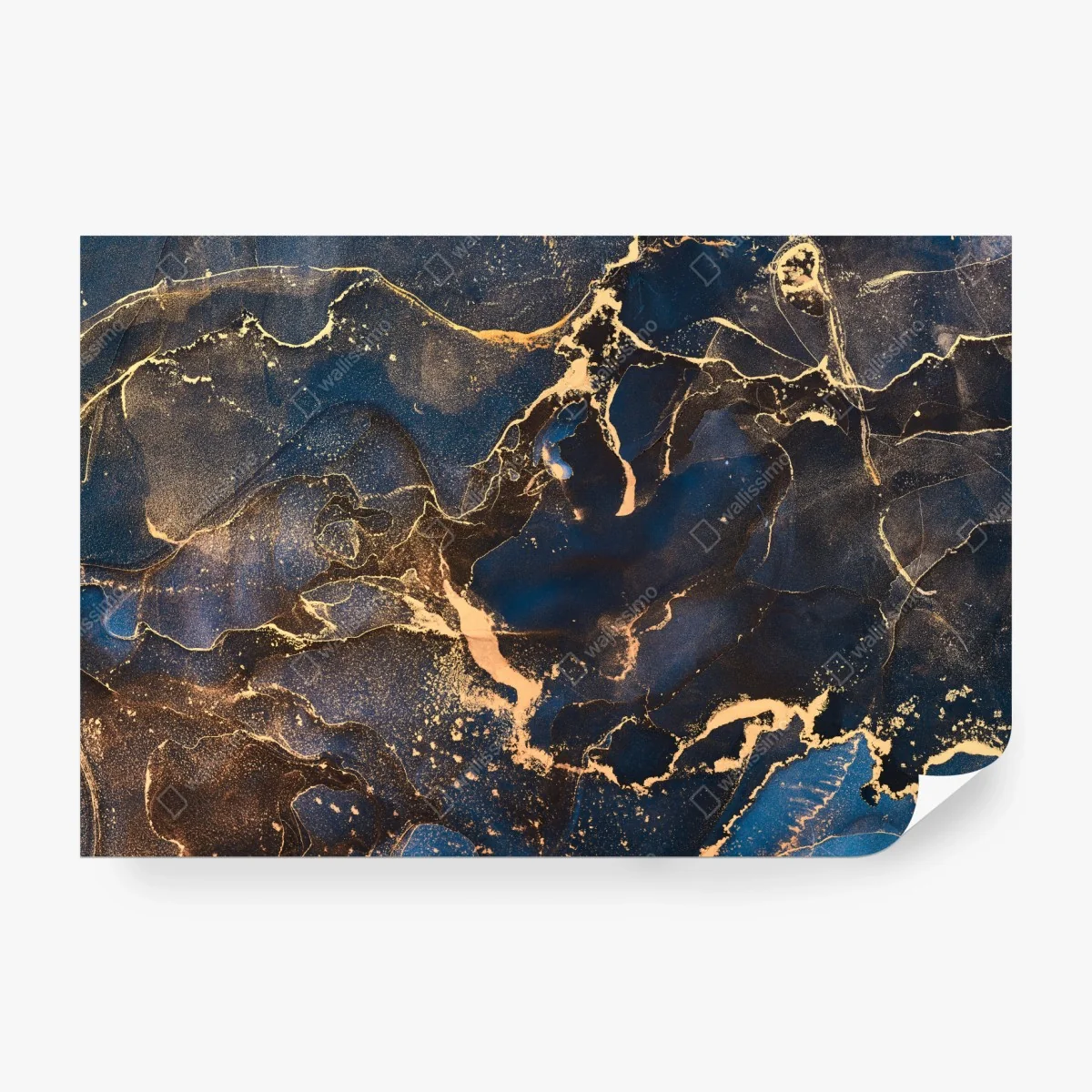 Carta da parati correnti dorate: paesaggio astratto in inchiostro • Wallissimo® Carta da parati correnti dorate: paesaggio astratto in inchiostro • Wallissimo®