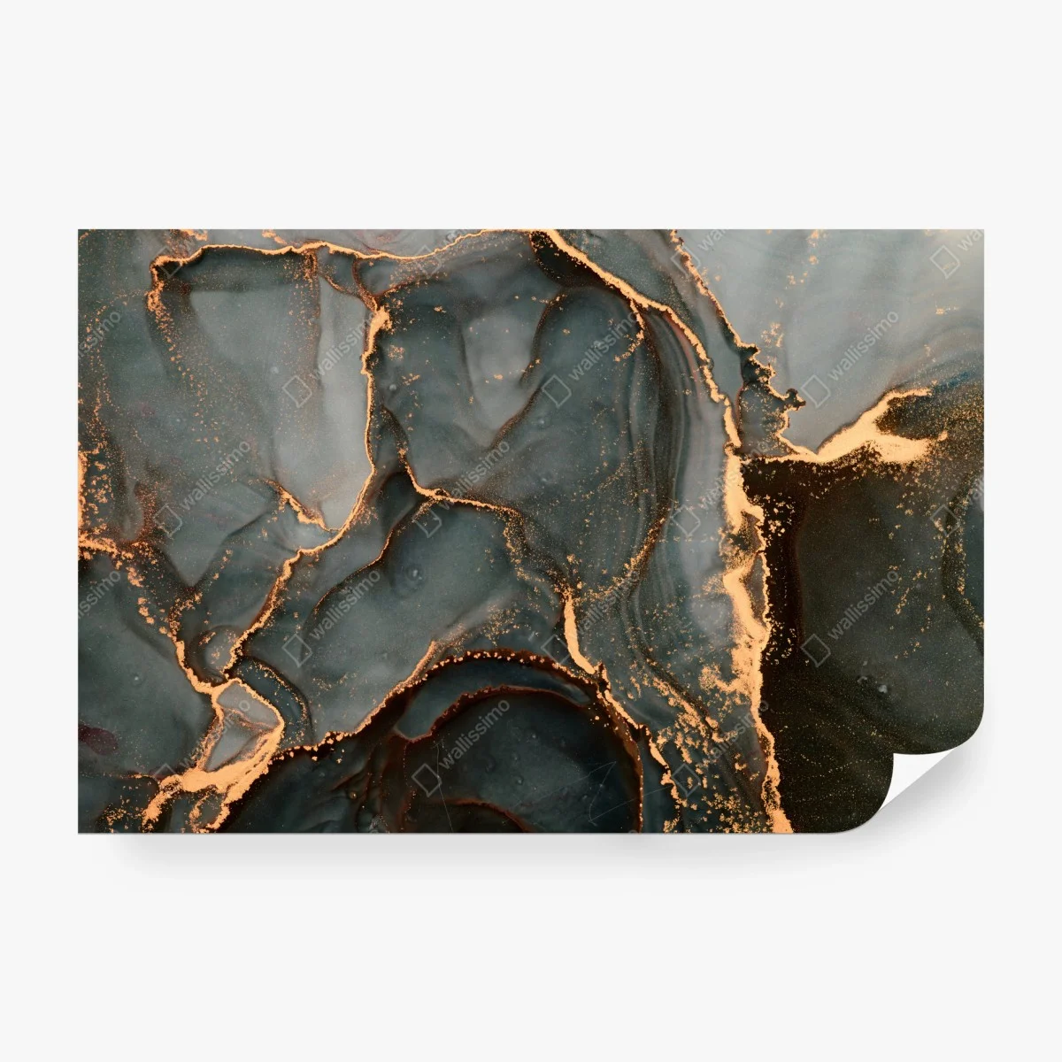 Carta da parati onde dorate astratte • Wallissimo® Carta da parati onde dorate astratte • Wallissimo®