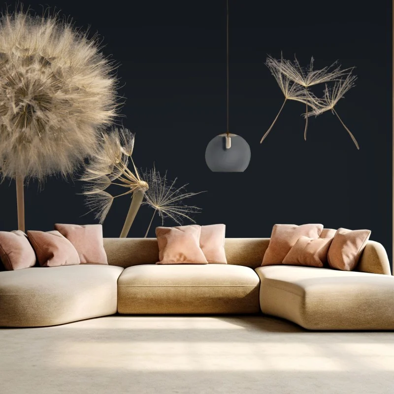 Carta da parati soffione sospeso su sfondo scuro