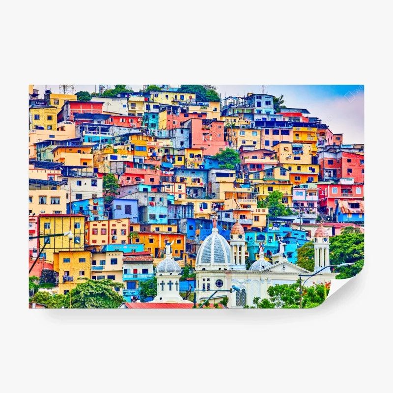 Carta da parati panorama colorato di Las Penas a Guayaquil