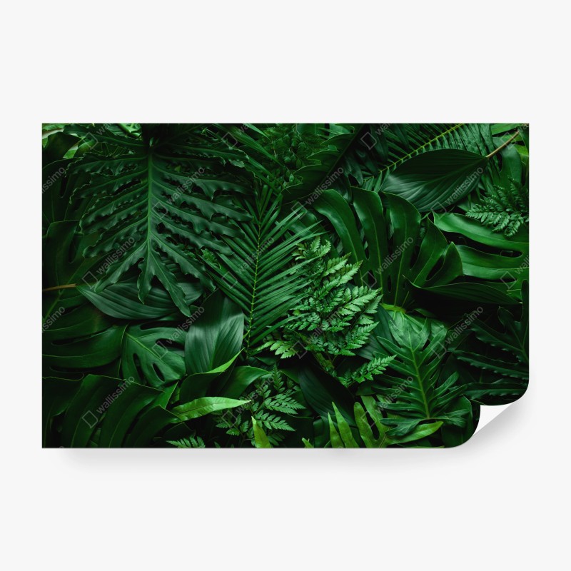 Carta da parati mosaico di foglie tropicali