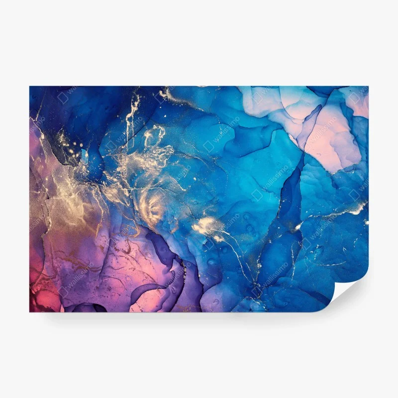 Carta da parati marmo cosmico blu e oro • Wallissimo®