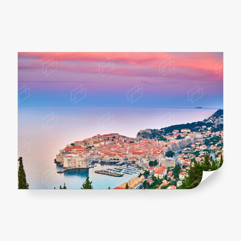 Carta da parati tramonto sulle mura di Dubrovnik