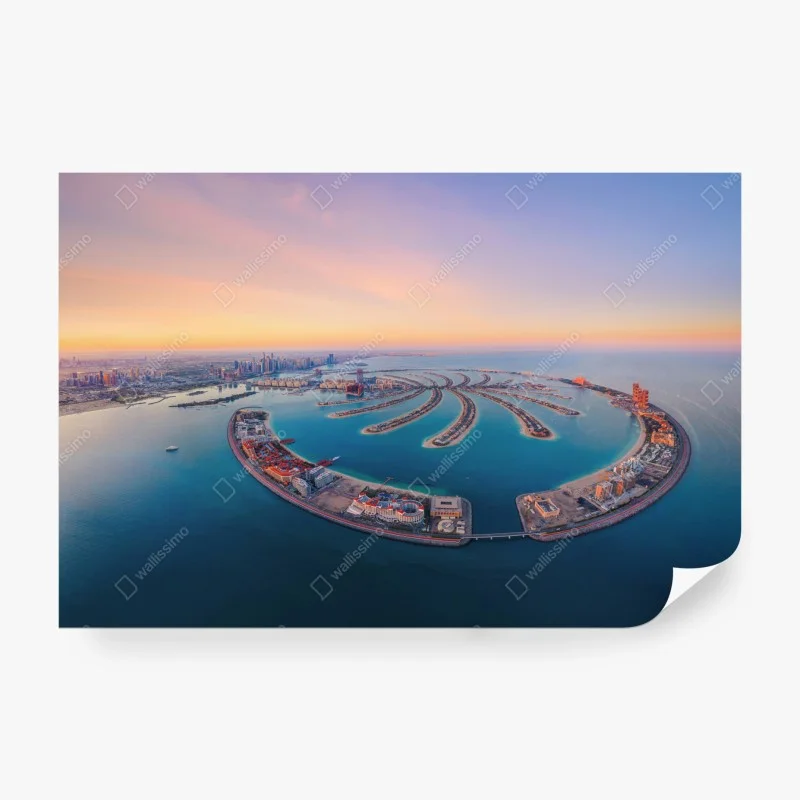 Carta da parati tramonto dorato su Palm Jumeirah, Dubai