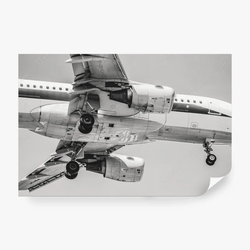 Carta da parati vista dal basso di un aereo in avvicinamento