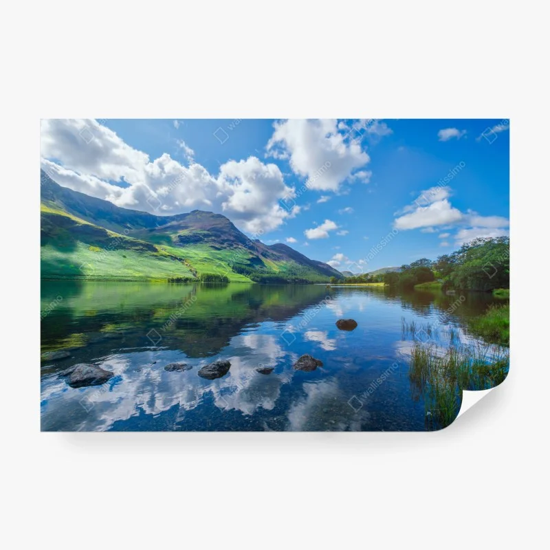 Carta da parati riflessi delle montagne sul lago, Lake District