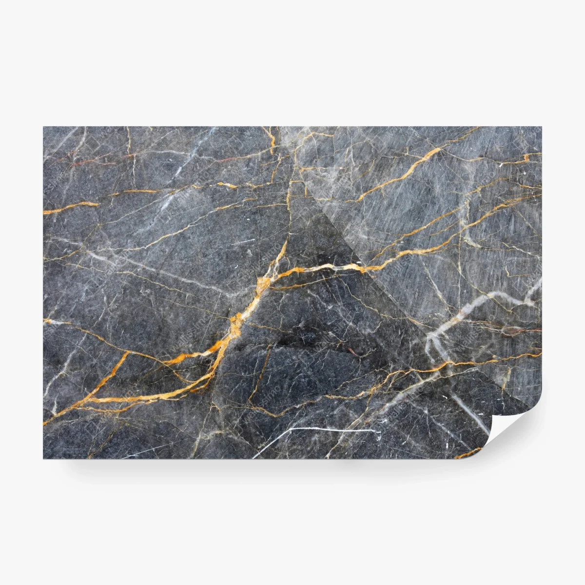 Carta da parati marmo grigio con venature dorate • Wallissimo®