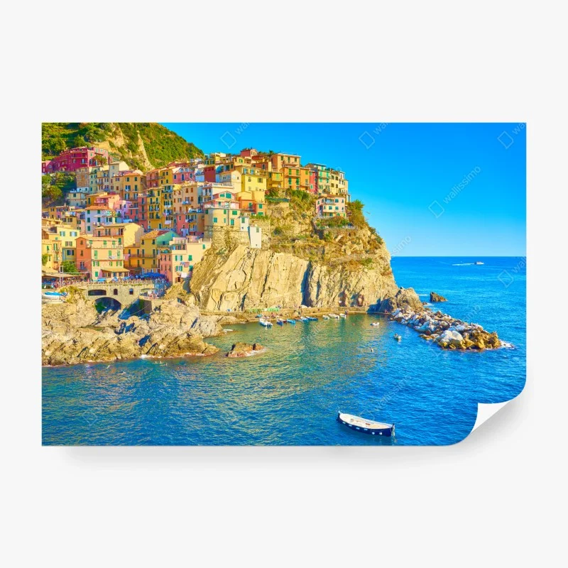 Carta da parati borgo colorato sulla scogliera