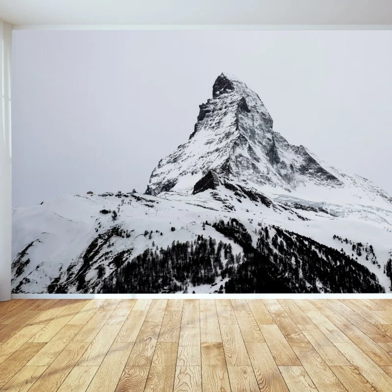 Carta da parati maestosa cima innevata