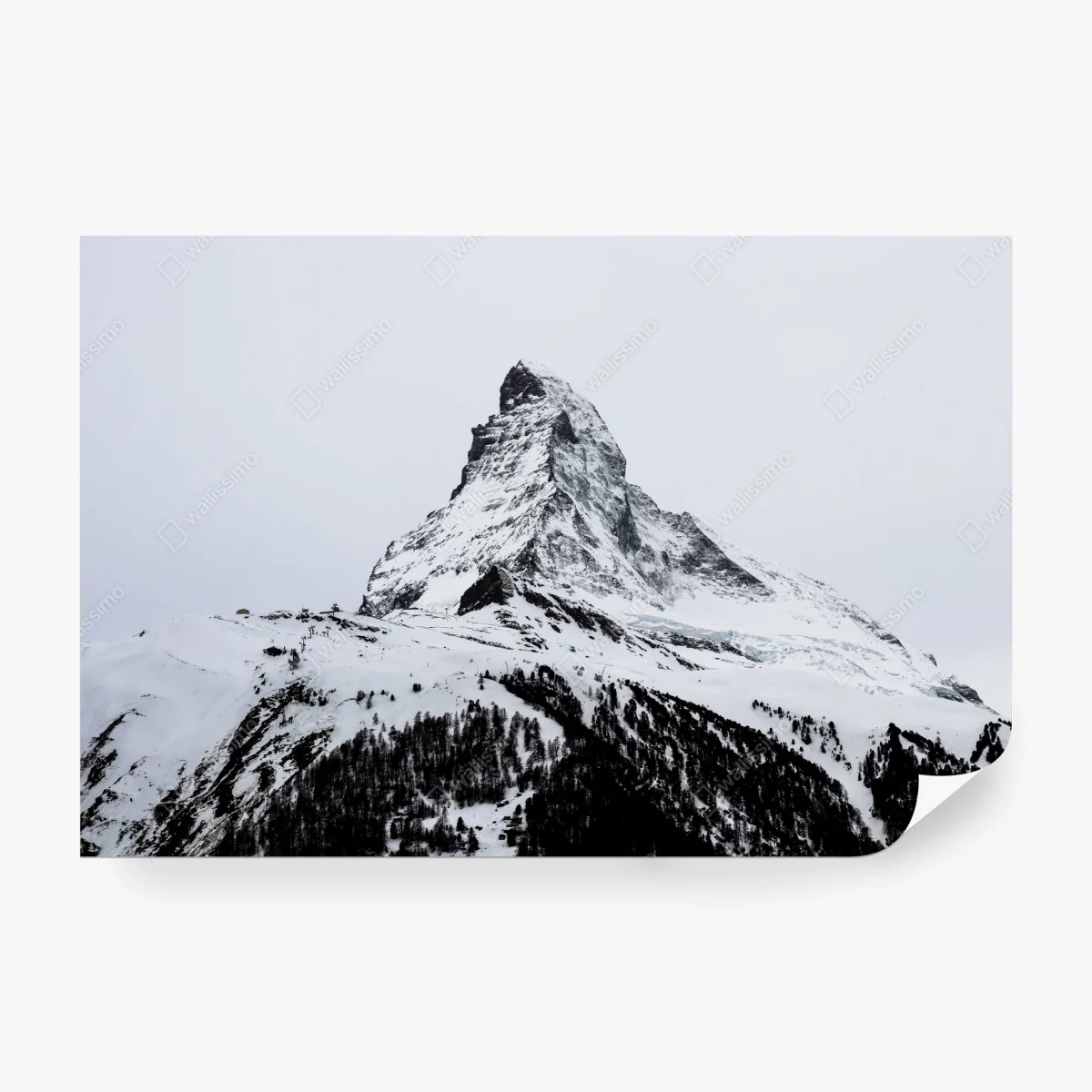 Carta da parati maestosa cima innevata • Wallissimo® Carta da parati maestosa cima innevata • Wallissimo®