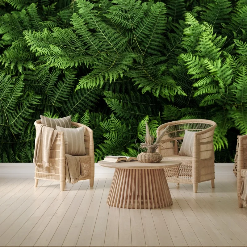 Carta da parati tappeto di felci verdi