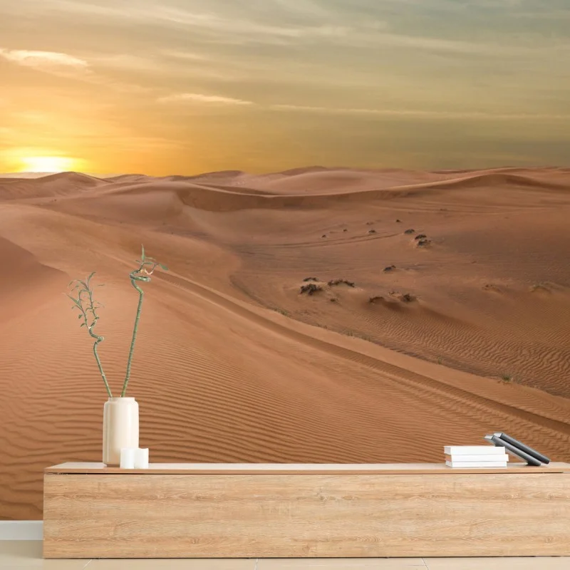 Carta da parati tramonto sulle dune del deserto degli Emirati Arabi Uniti