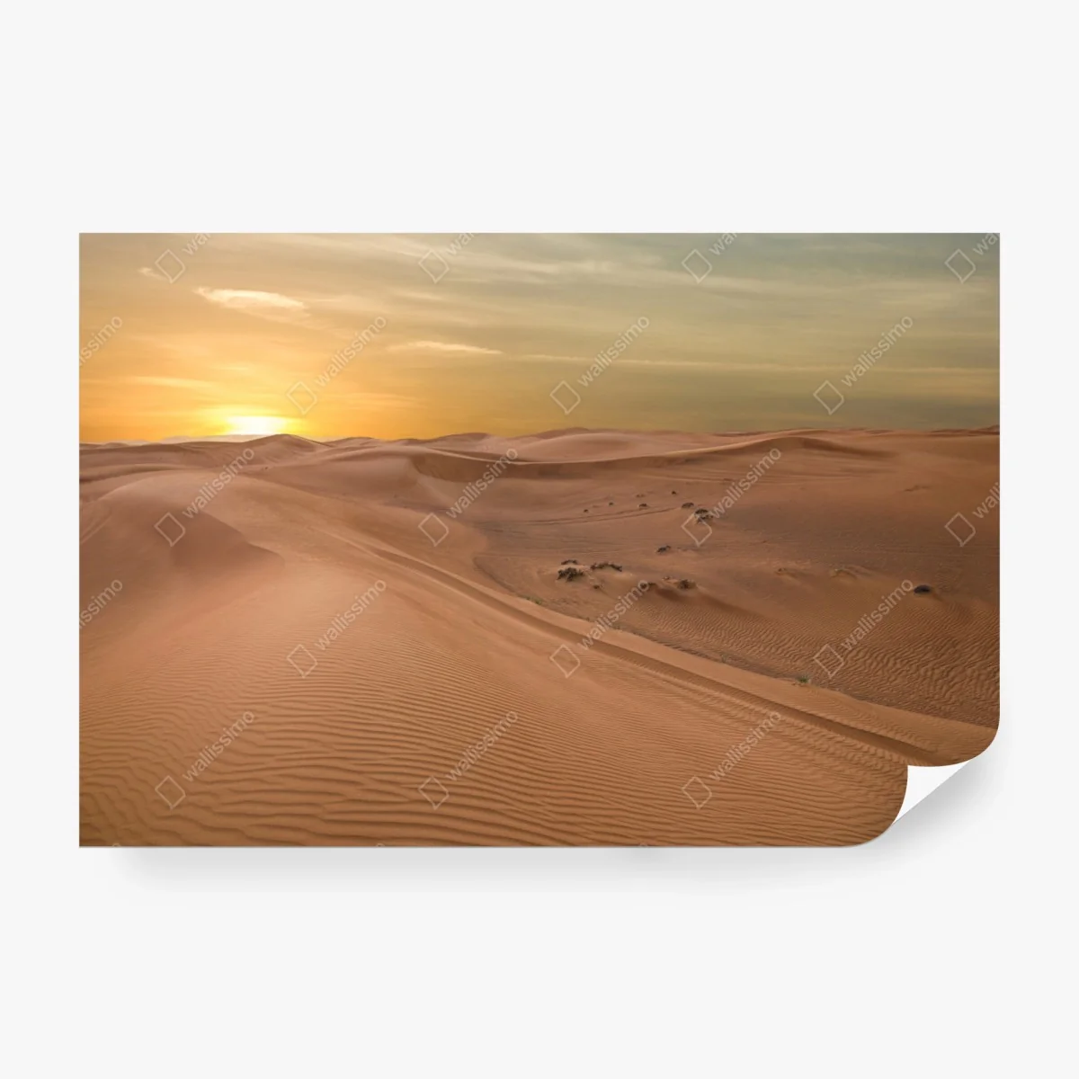 Carta da parati tramonto sulle dune del deserto degli Emirati Arabi Uniti • Wallissimo®
