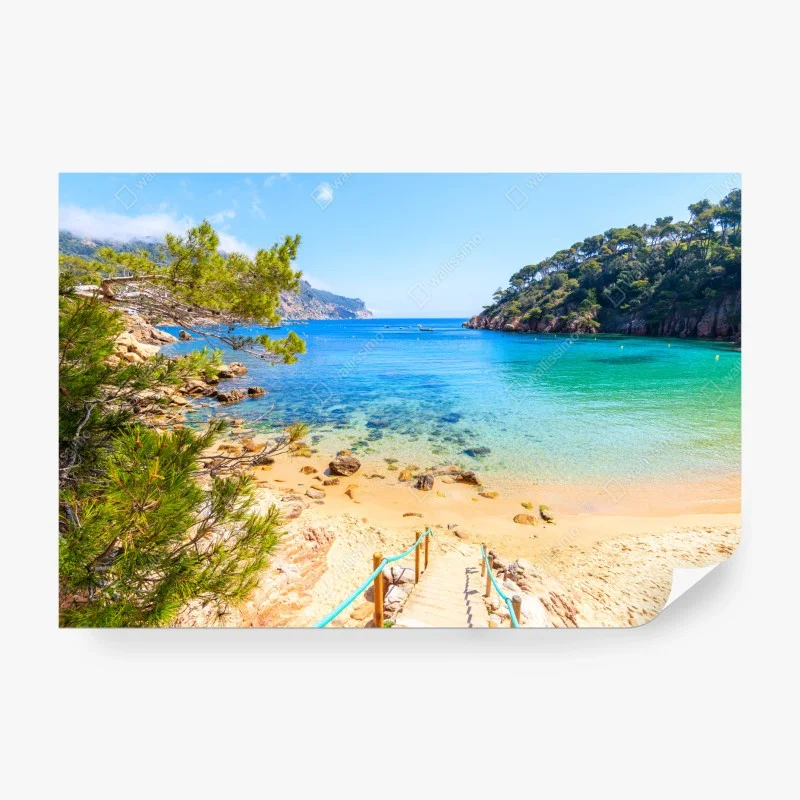 Carta da parati scalinata verso la baia idilliaca di Aiguablava, Costa Brava