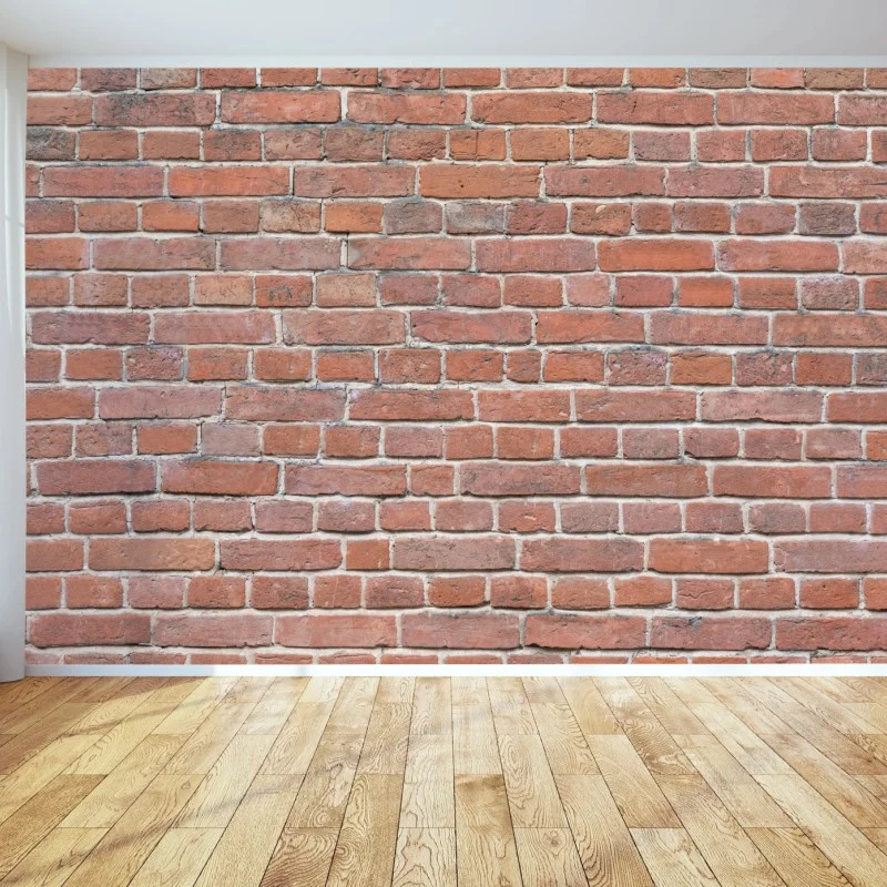 Carta da parati muro di mattoni rossi in stile industriale