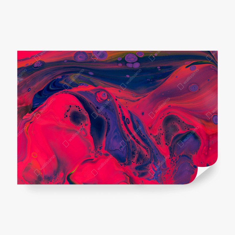 Carta da parati effetto marmorizzato magenta e viola