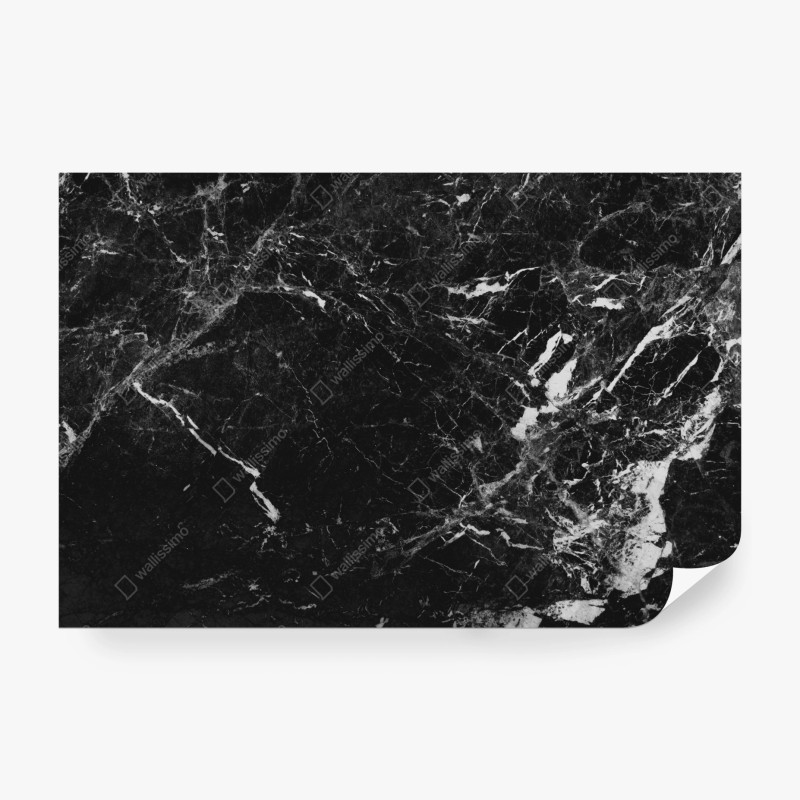 Carta da parati elegante marmo nero dalle venature bianche