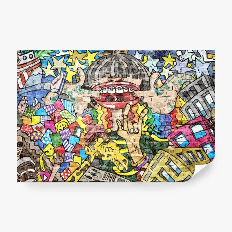 Carta da parati murale pop urbano colorato