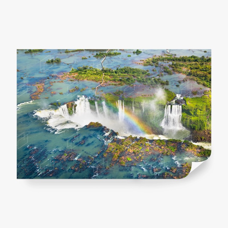 Carta da parati cascate maestose con arcobaleno