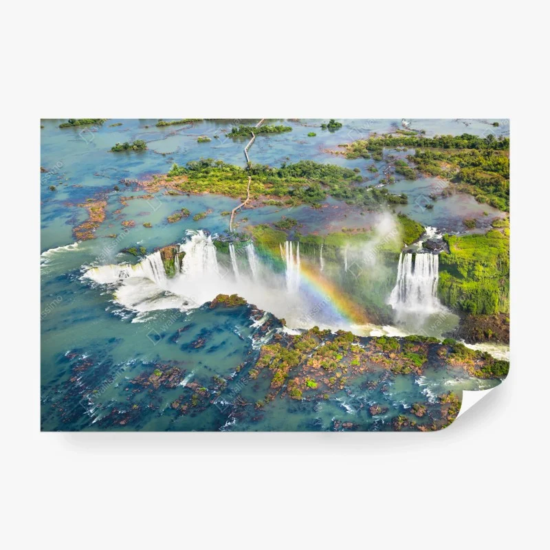 Carta da parati cascate maestose con arcobaleno