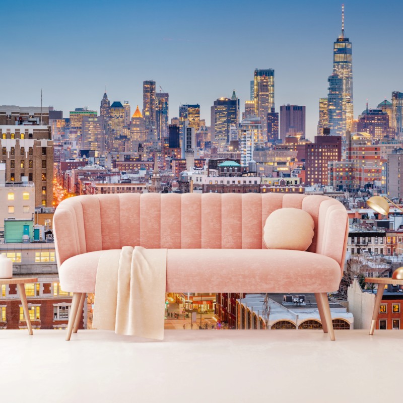 Carta da parati tramonto su Manhattan: skyline di New York