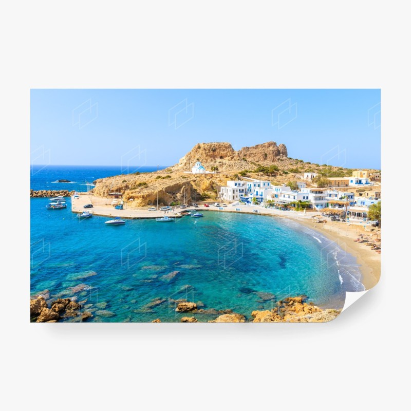 Carta da parati baia turchese di Finiki, Karpathos