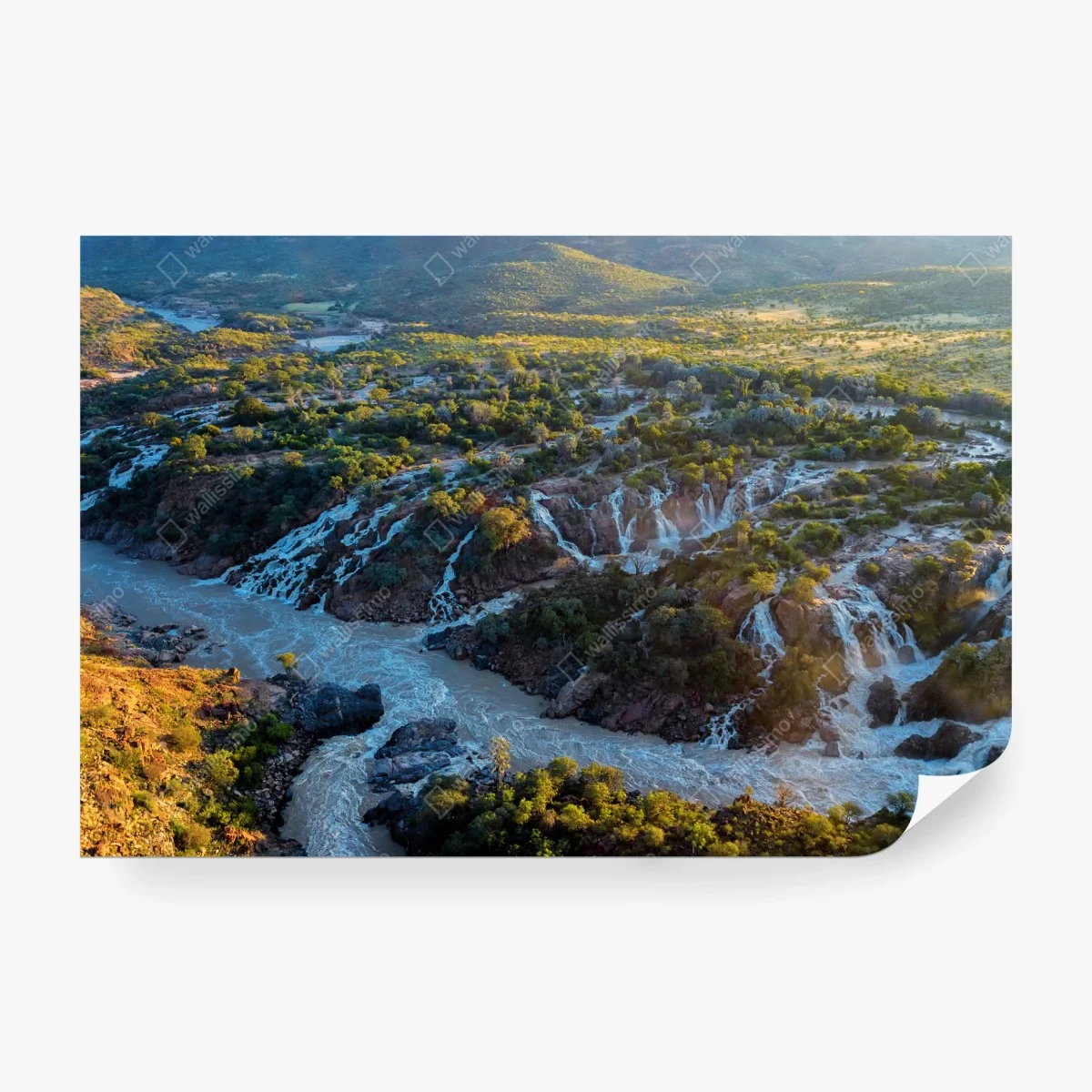 Carta da parati alba alle cascate Epupa sul fiume Kunene • Wallissimo® Carta da parati alba alle cascate Epupa sul fiume Kunene • Wallissimo®