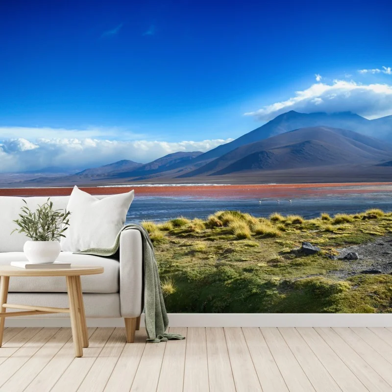 Carta da parati laguna rossa dell'altopiano montano