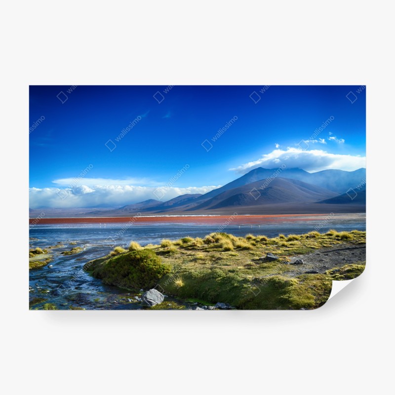 Carta da parati laguna rossa dell'altopiano montano