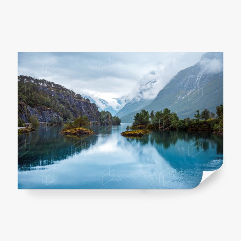 Carta da parati riflessi sul lago Lovatnet