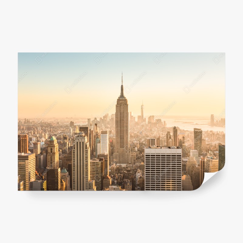 Carta da parati panorama urbano di New York al tramonto
