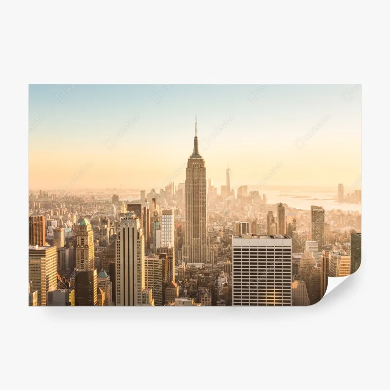Carta da parati panorama urbano di New York al tramonto