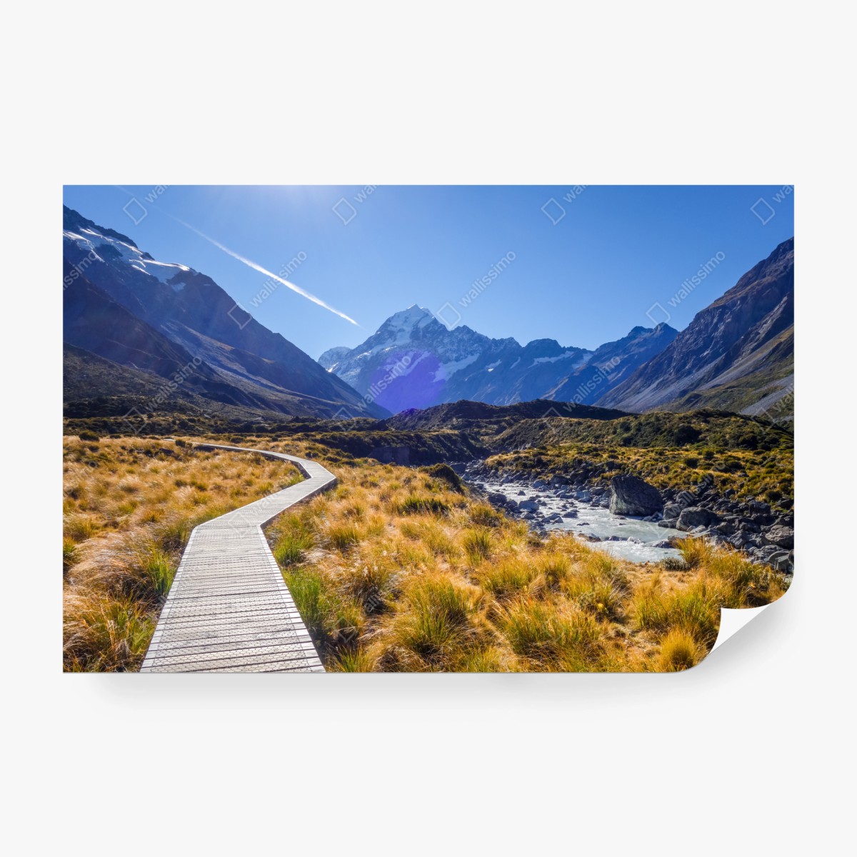 Carta da parati sentiero panoramico nella Hooker Valley verso Aoraki Mount Cook • Wallissimo® Carta da parati sentiero panoramico nella Hooker Valley verso Aoraki Mount Cook • Wallissimo®
