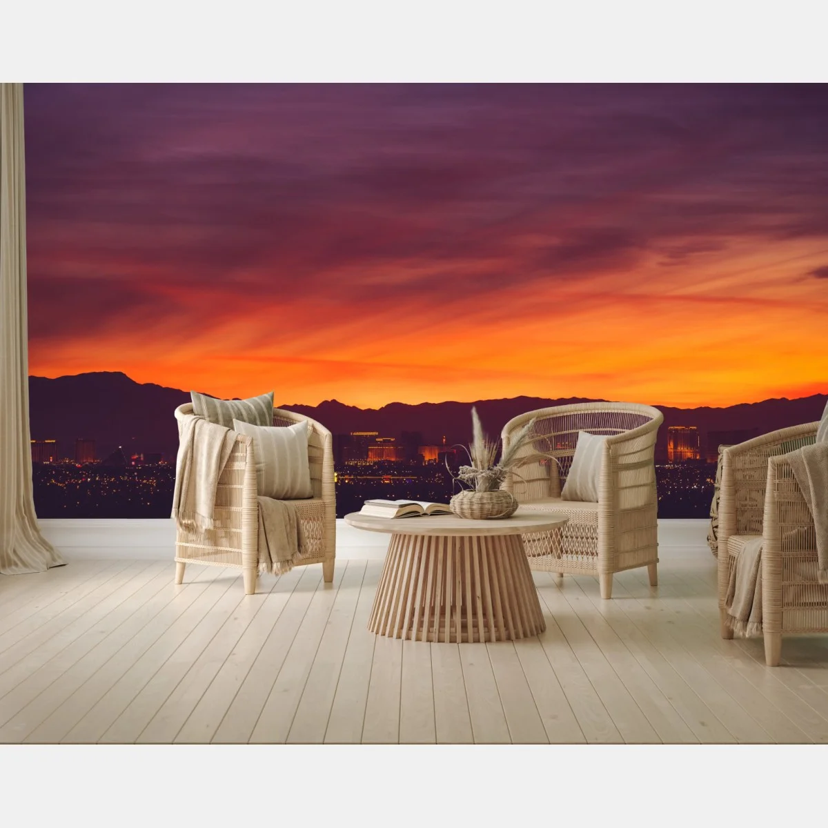 Carta da parati panorama urbano al tramonto su Las Vegas • Wallissimo® Carta da parati panorama urbano al tramonto su Las Vegas • Wallissimo®