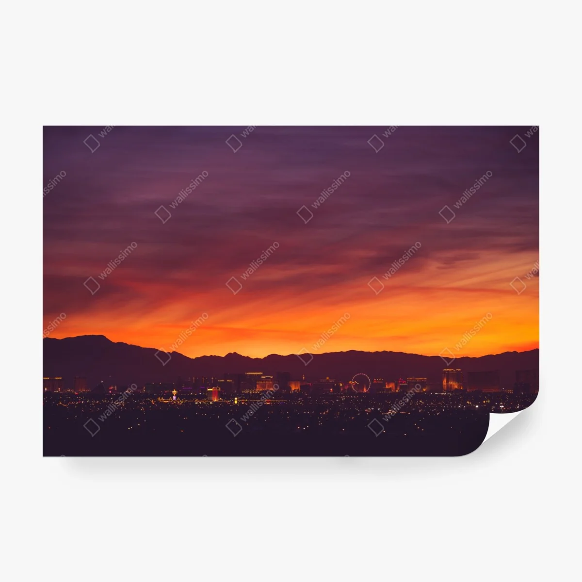Carta da parati panorama urbano al tramonto su Las Vegas • Wallissimo® Carta da parati panorama urbano al tramonto su Las Vegas • Wallissimo®