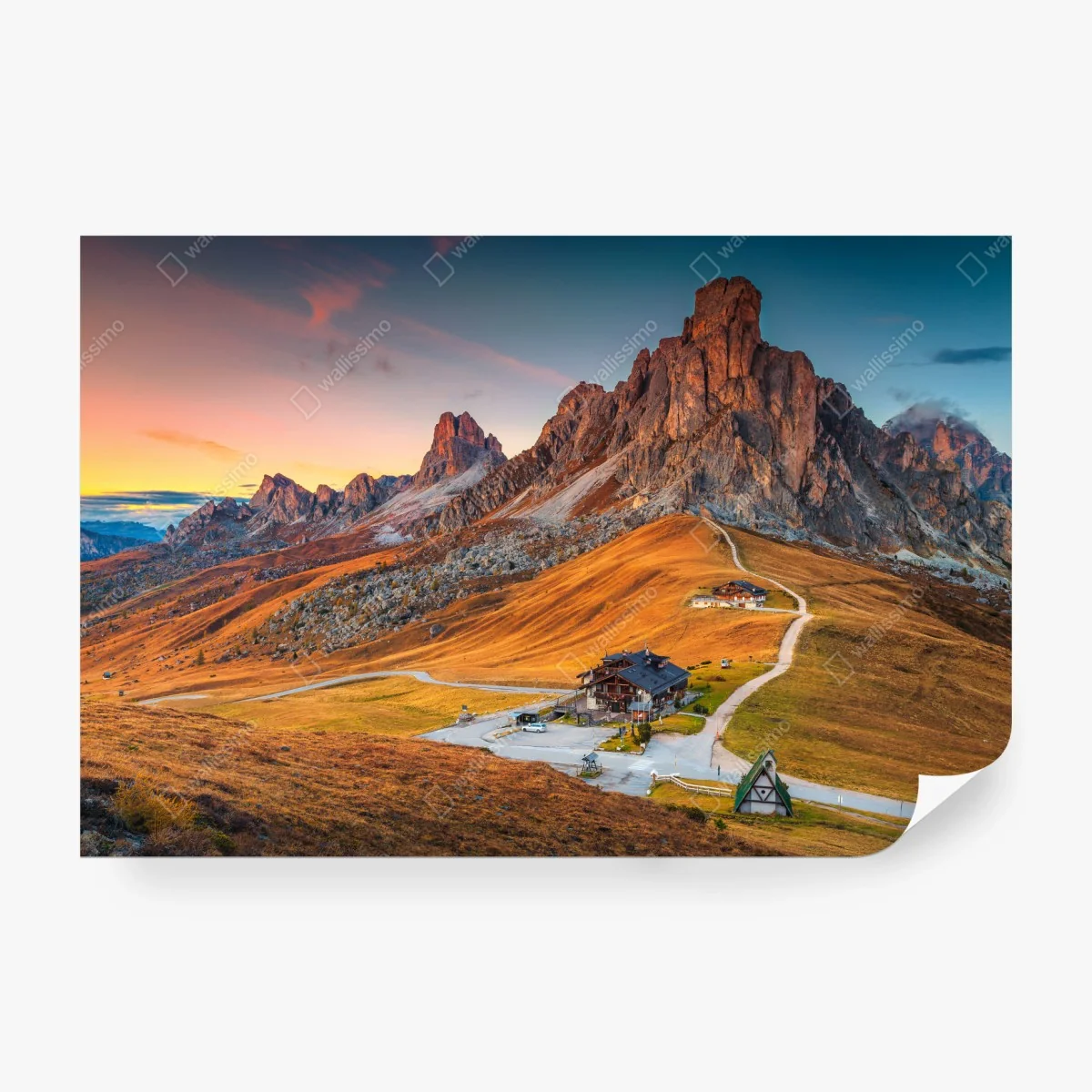 Carta da parati tramonto al Passo Giau nelle Dolomiti • Wallissimo® Carta da parati tramonto al Passo Giau nelle Dolomiti • Wallissimo®