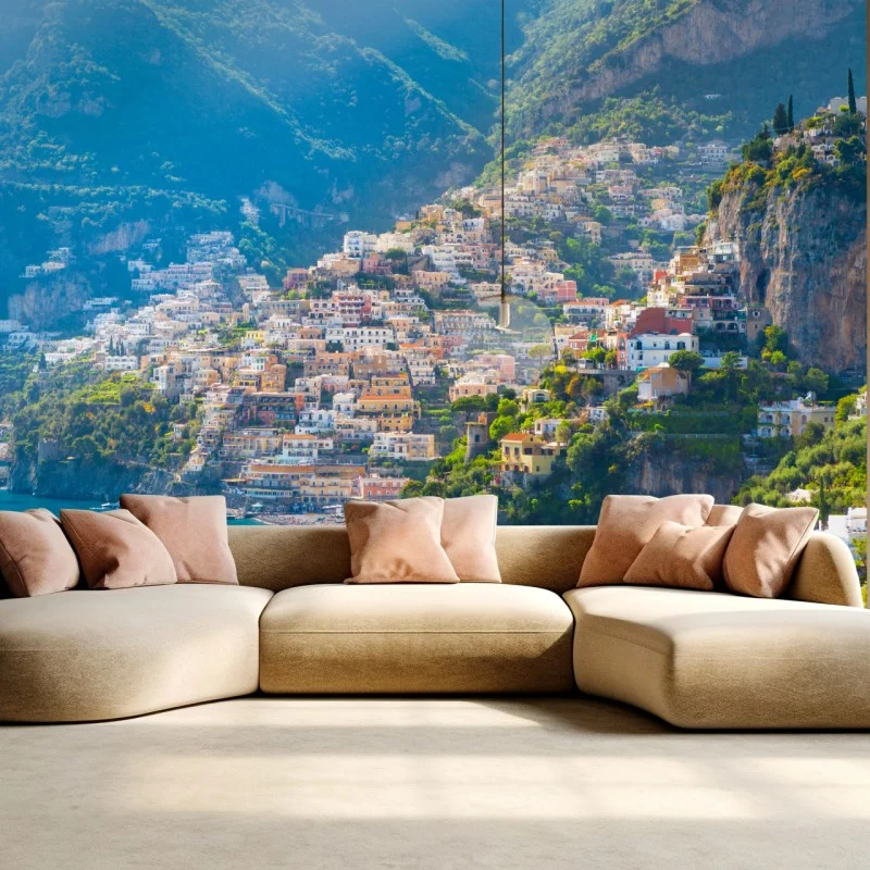 Carta da parati panorama mediterraneo della Costiera Amalfitana