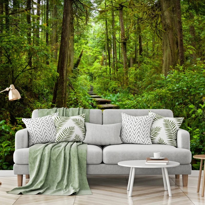 Carta da parati sentiero nella foresta verde