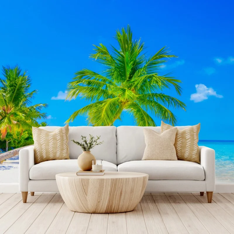 Carta da parati spiaggia paradisiaca alle Maldive