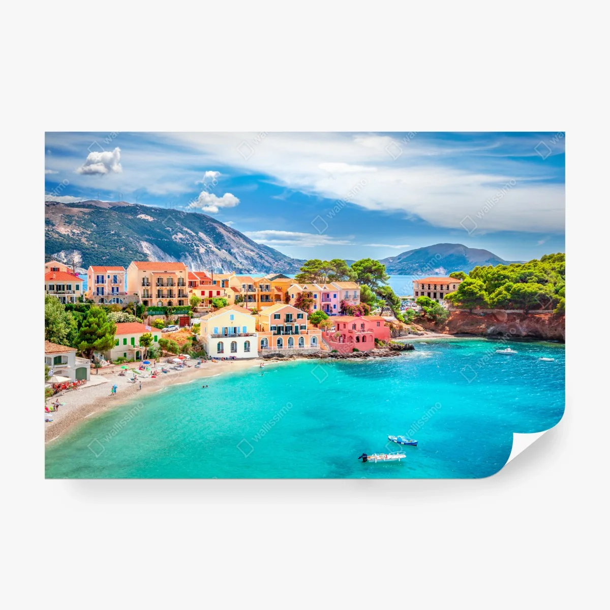 Carta da parati Assos: scorcio di Kefalonia sul mare turchese • Wallissimo®