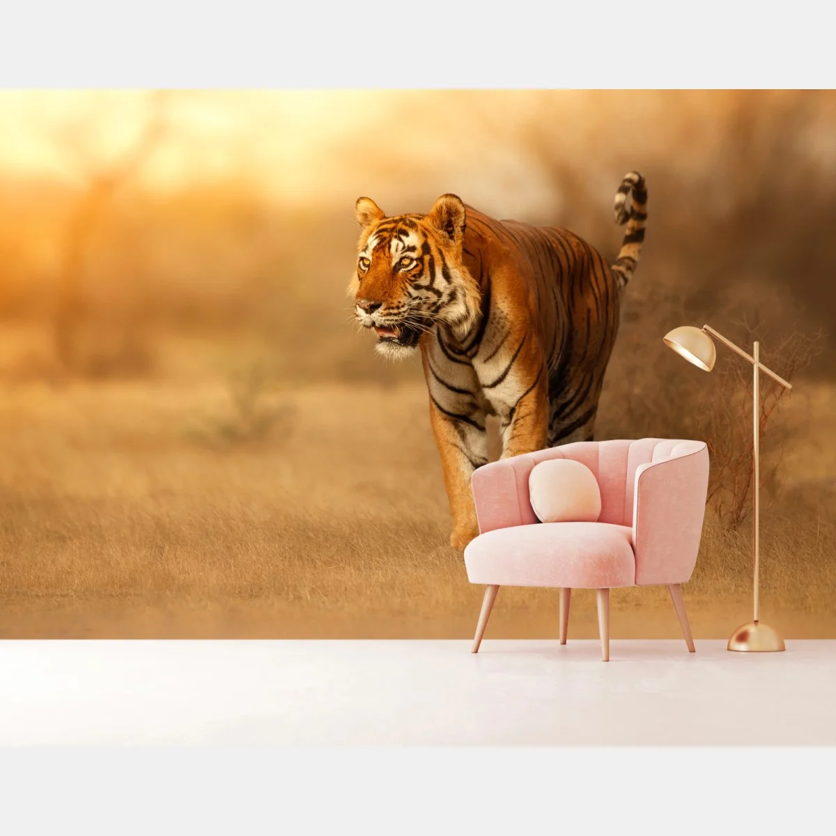 Carta da parati tigre maestosa al tramonto • Wallissimo® Carta da parati tigre maestosa al tramonto • Wallissimo®