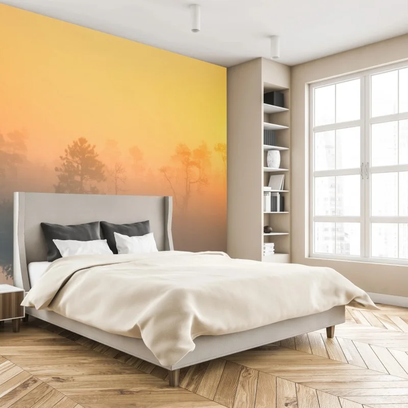 Carta da parati mattino dorato nella palude