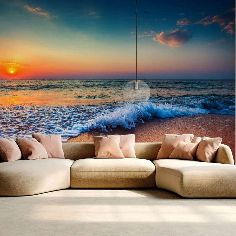 Carta da parati alba sul mare dorato