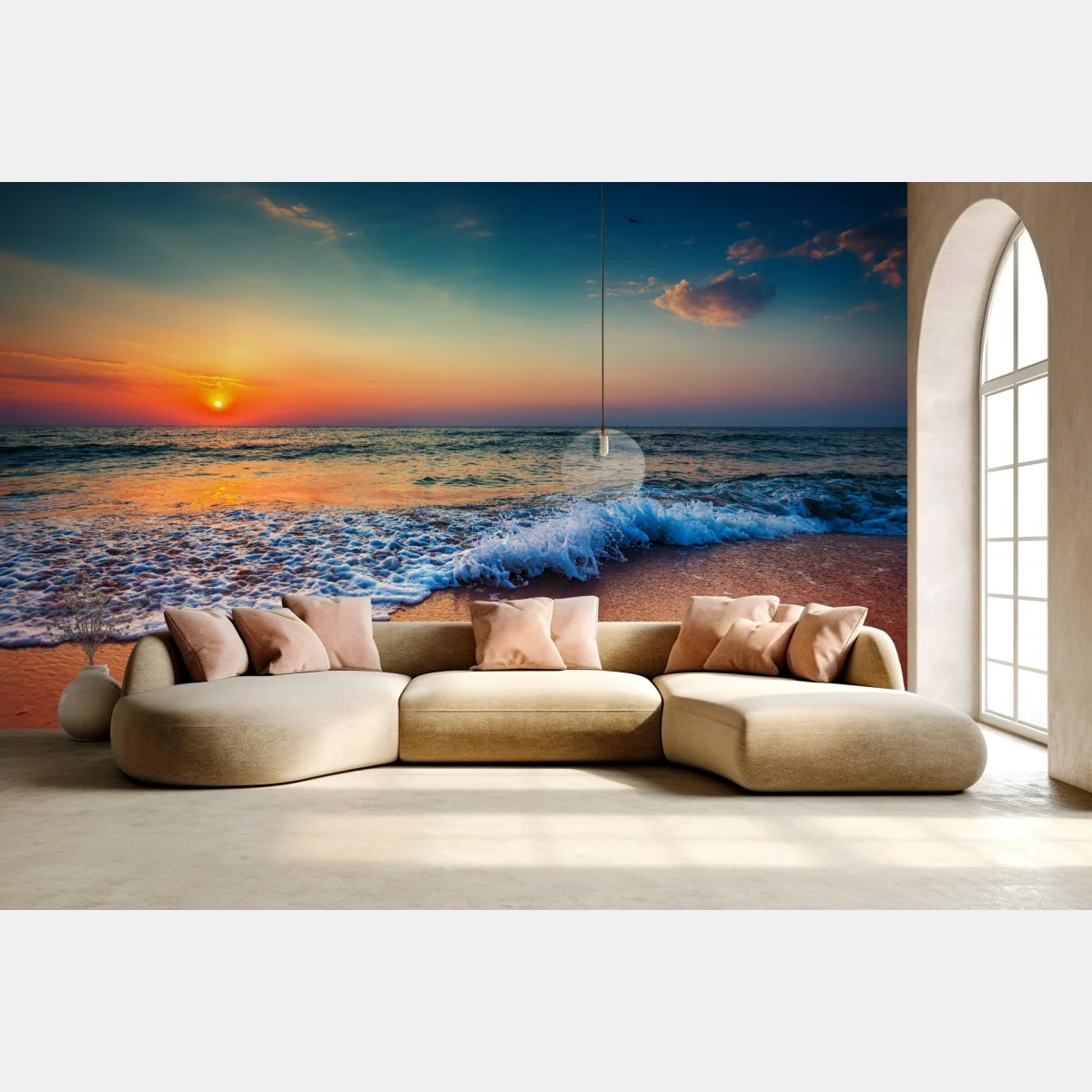 Carta da parati alba sul mare dorato • Wallissimo® Carta da parati alba sul mare dorato • Wallissimo®