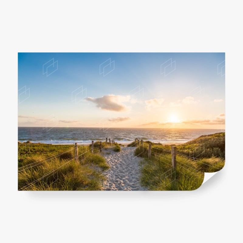 Carta da parati passerella verso il mare al tramonto