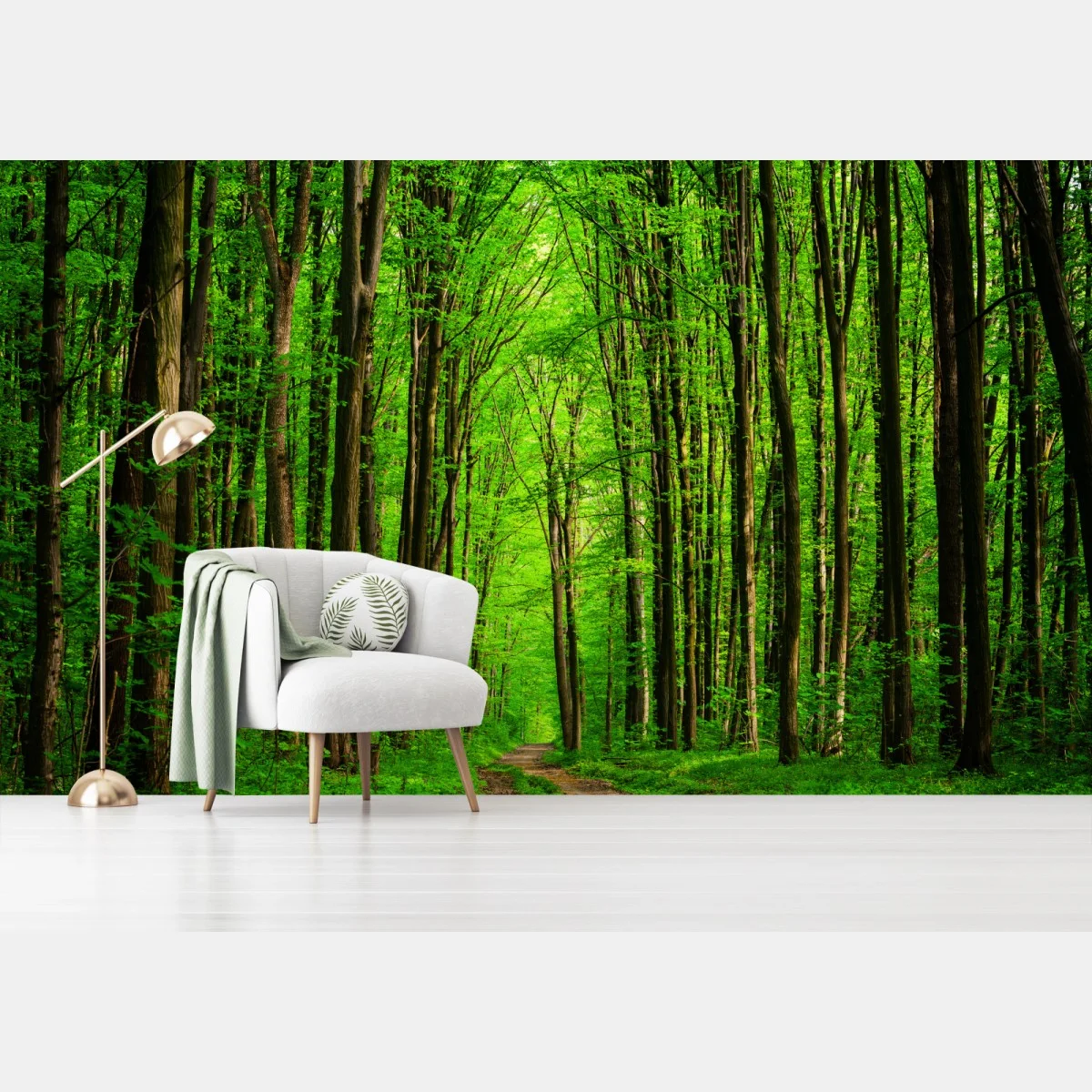Carta da parati sentiero nella foresta verde • Wallissimo® Carta da parati sentiero nella foresta verde • Wallissimo®