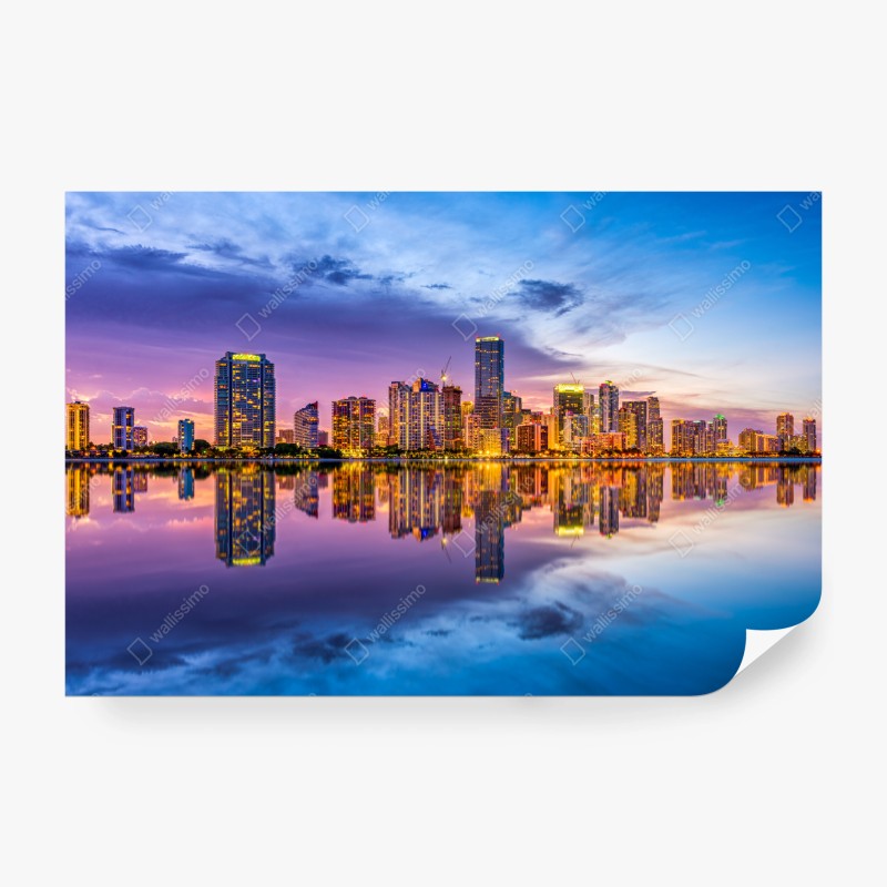 Carta da parati tramonto riflesso a Miami