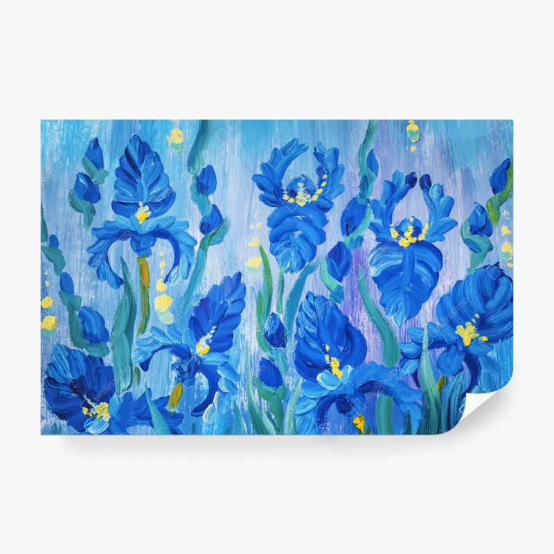 Carta da parati fioritura di iris blu