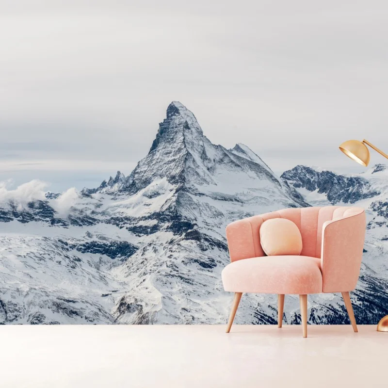 Carta da parati maestosa vetta innevata